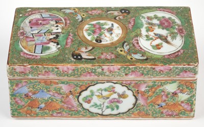 Lot 654 - Famille Rose. A Chinese famille rose porcelain pen box, 19th century