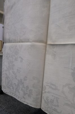 Lot 479 - Table Linen. A large damask tablecloth woven for Margaret Copland Blair, 1797, & others
