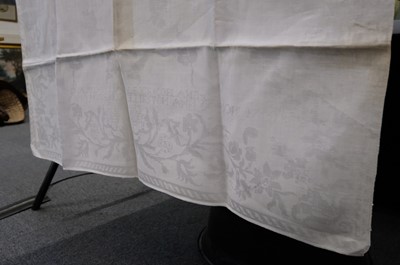 Lot 479 - Table Linen. A large damask tablecloth woven for Margaret Copland Blair, 1797, & others