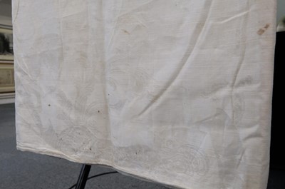 Lot 479 - Table Linen. A large damask tablecloth woven for Margaret Copland Blair, 1797, & others