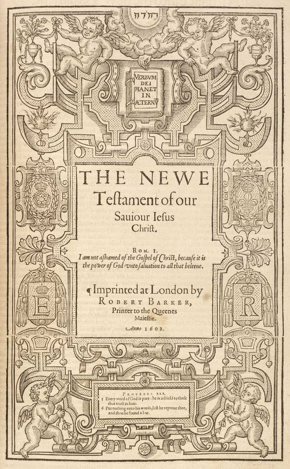 Lot 207 - Bible [English]. [The Holy Bible, containing the Old Testament and the New, 1602]