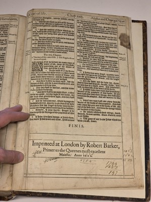 Lot 207 - Bible [English]. [The Holy Bible, containing the Old Testament and the New, 1602]