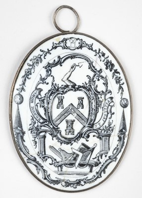 Lot 726 - Masonic Pendant. A George III Masonic enamel pendant, circa 1770