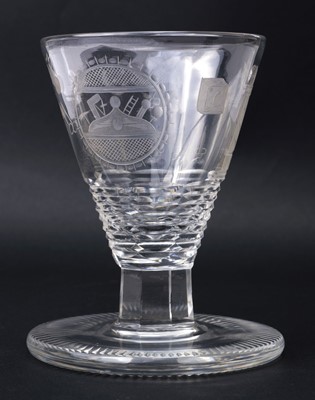 Lot 696 - Masonic Glass. A William IV period glass rummer