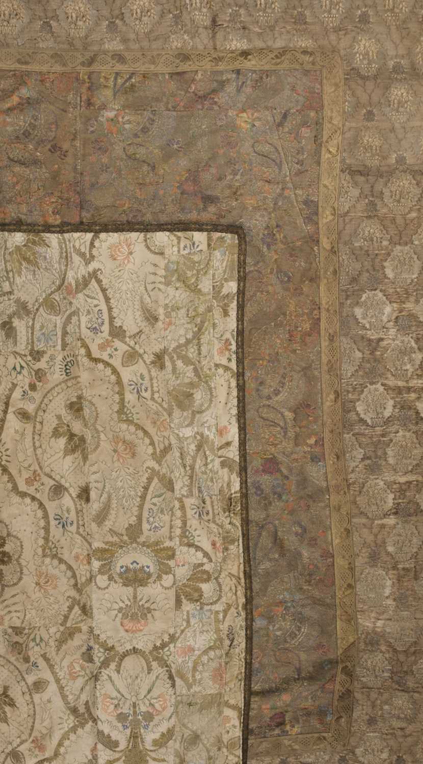 Lot 545 - Fabric. An 18th century brocade panel, & 2 others similar