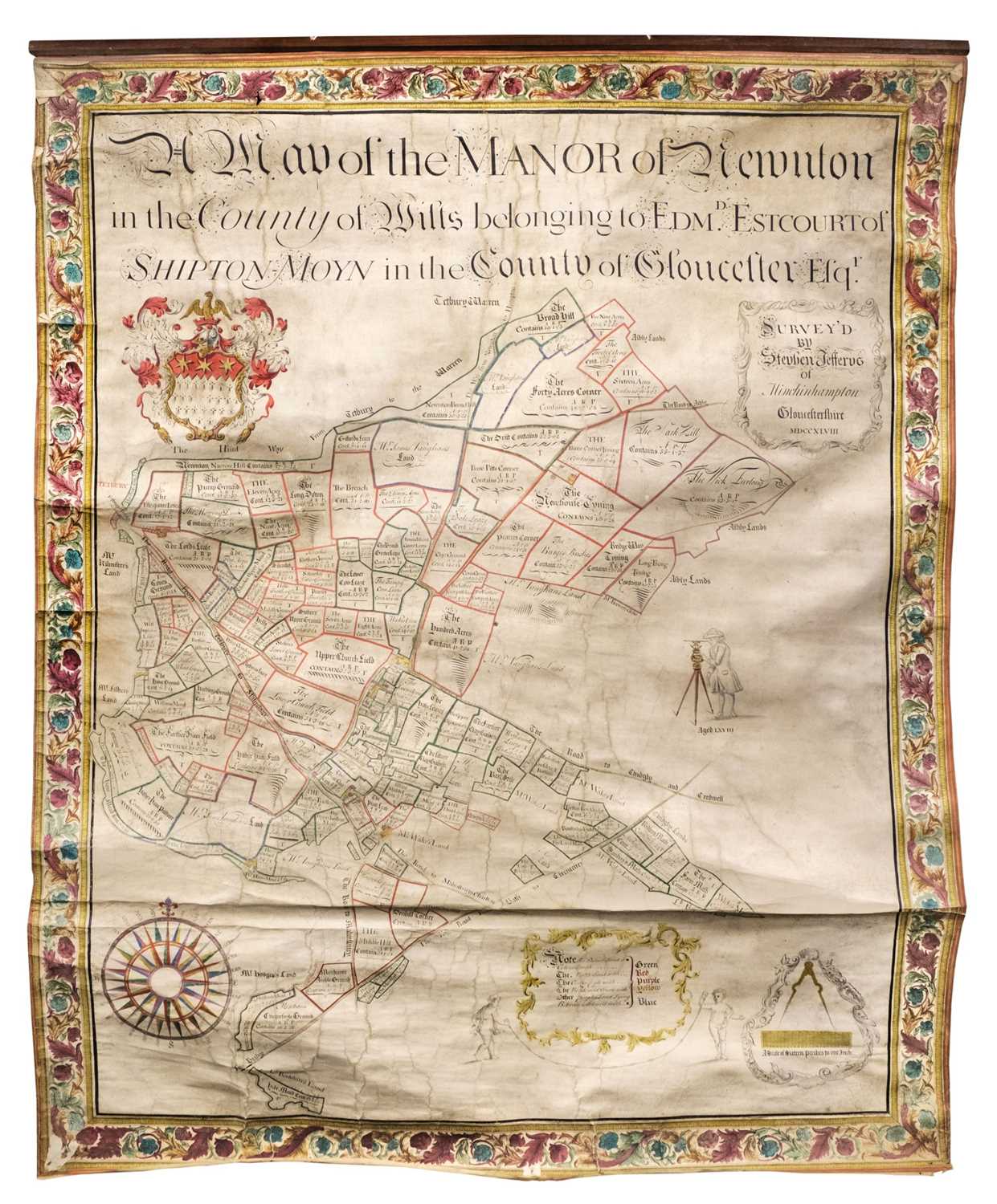 68 - Estate Plan. A Map of the Manor of Newnton in the County of Wilts..., 1748