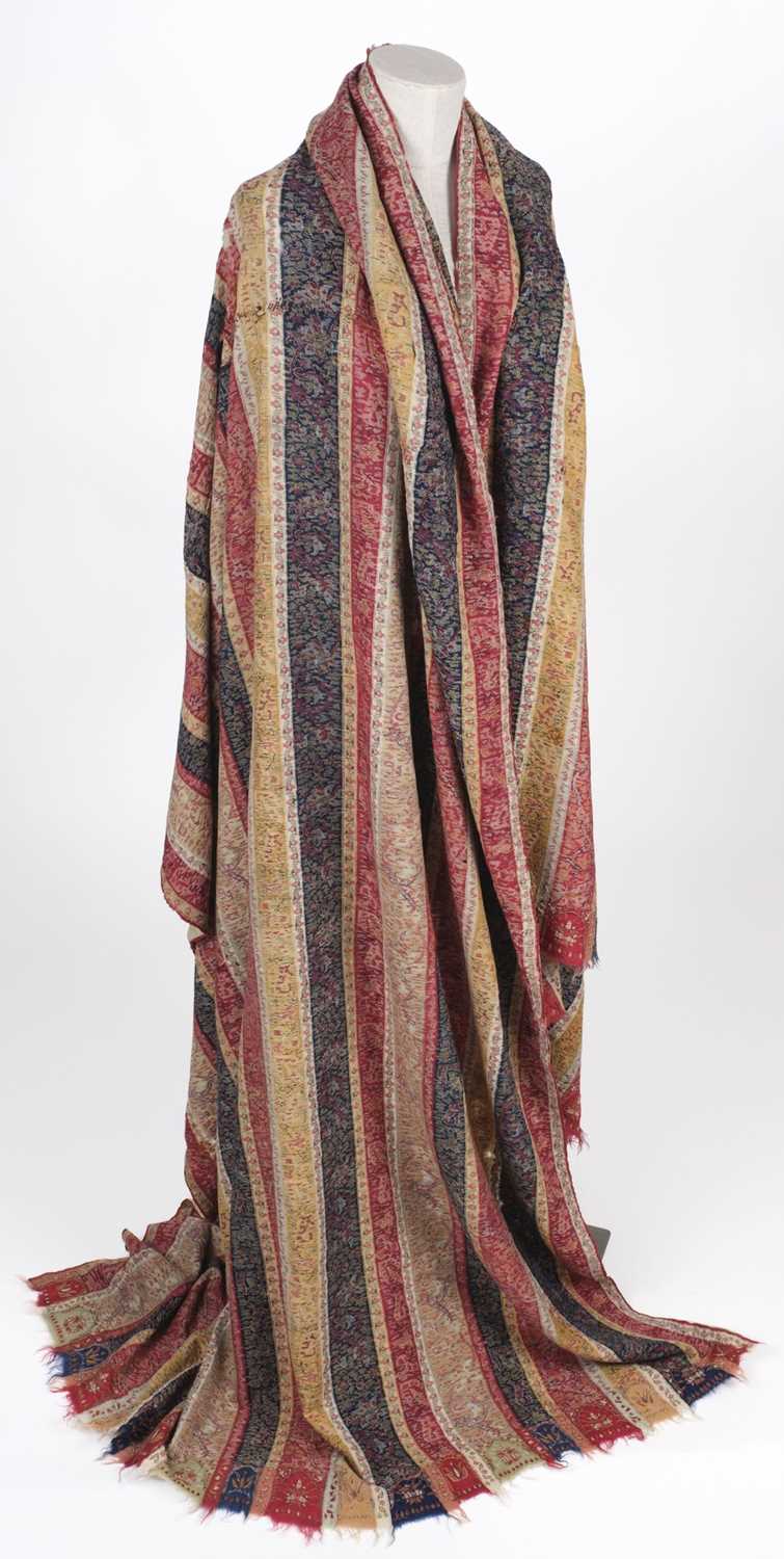 Lot 474 - Shawl. A striped long shawl, Indian or European, early-mid 19th century