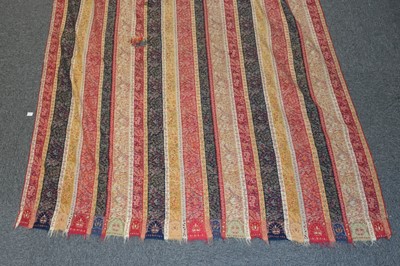 Lot 474 - Shawl. A striped long shawl, Indian or European, early-mid 19th century