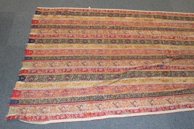 Lot 474 - Shawl. A striped long shawl, Indian or European, early-mid 19th century
