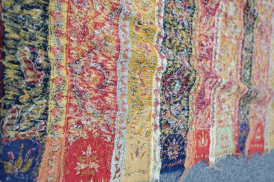Lot 474 - Shawl. A striped long shawl, Indian or European, early-mid 19th century