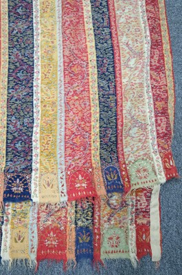 Lot 474 - Shawl. A striped long shawl, Indian or European, early-mid 19th century