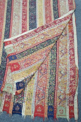Lot 474 - Shawl. A striped long shawl, Indian or European, early-mid 19th century