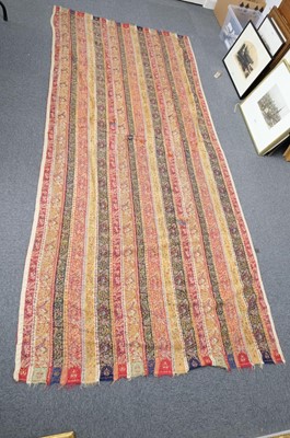 Lot 474 - Shawl. A striped long shawl, Indian or European, early-mid 19th century