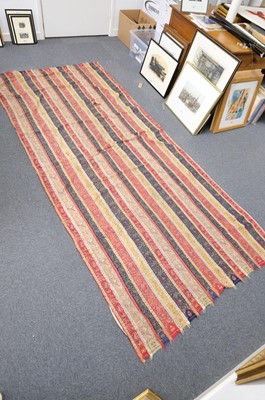 Lot 474 - Shawl. A striped long shawl, Indian or European, early-mid 19th century
