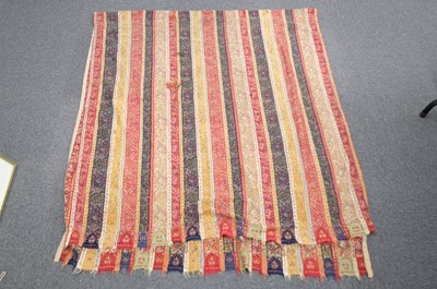 Lot 474 - Shawl. A striped long shawl, Indian or European, early-mid 19th century