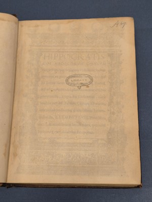 Lot 277 - Hippocrates. Octoginta volumina, 1st edition, Rome: Franciscus Minutius Calvus, 1525...