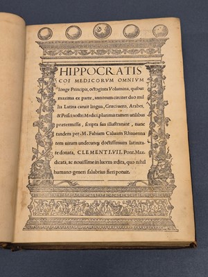 Lot 277 - Hippocrates. Octoginta volumina, 1st edition, Rome: Franciscus Minutius Calvus, 1525...