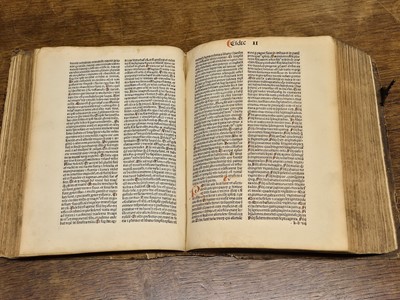 Lot 160 - Bible [Latin]. Incipit epistola beati Hieronymi ad Paulinum presbyterii de omnibus..., 1486