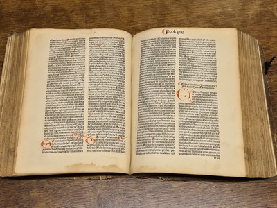 Lot 160 - Bible [Latin]. Incipit epistola beati Hieronymi ad Paulinum presbyterii de omnibus..., 1486