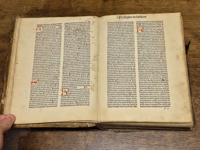 Lot 160 - Bible [Latin]. Incipit epistola beati Hieronymi ad Paulinum presbyterii de omnibus..., 1486