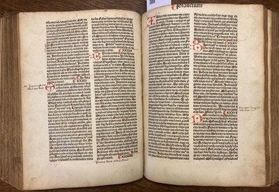 Lot 160 - Bible [Latin]. Incipit epistola beati Hieronymi ad Paulinum presbyterii de omnibus..., 1486