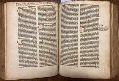 Lot 160 - Bible [Latin]. Incipit epistola beati Hieronymi ad Paulinum presbyterii de omnibus..., 1486
