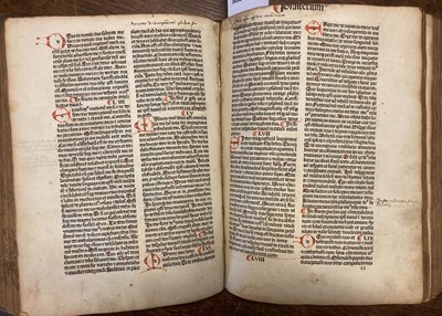 Lot 160 - Bible [Latin]. Incipit epistola beati Hieronymi ad Paulinum presbyterii de omnibus..., 1486