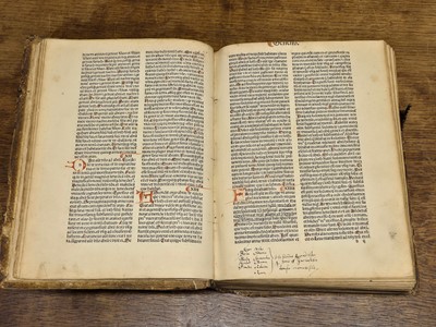 Lot 160 - Bible [Latin]. Incipit epistola beati Hieronymi ad Paulinum presbyterii de omnibus..., 1486