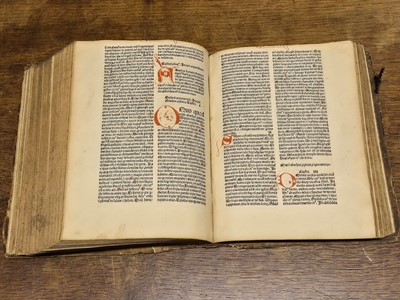 Lot 160 - Bible [Latin]. Incipit epistola beati Hieronymi ad Paulinum presbyterii de omnibus..., 1486