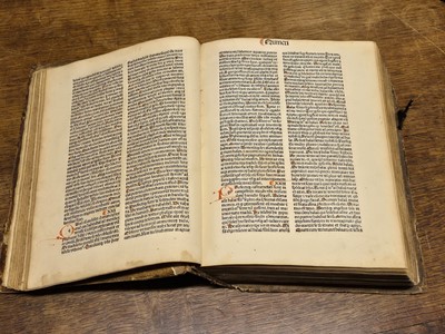 Lot 160 - Bible [Latin]. Incipit epistola beati Hieronymi ad Paulinum presbyterii de omnibus..., 1486