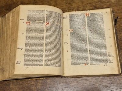 Lot 160 - Bible [Latin]. Incipit epistola beati Hieronymi ad Paulinum presbyterii de omnibus..., 1486
