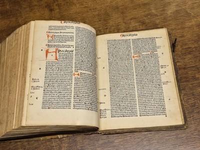 Lot 160 - Bible [Latin]. Incipit epistola beati Hieronymi ad Paulinum presbyterii de omnibus..., 1486
