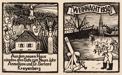 Lot 384 - Felixmüller (Conrad, 1897-1977). A collection of 14 woodcuts