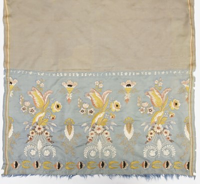 Lot 596 - Shawl. An embroidered silk stole, early 19th century