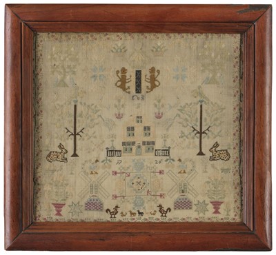 Lot 572 - Sampler. An early 18th century needlework, Dutch, 1726