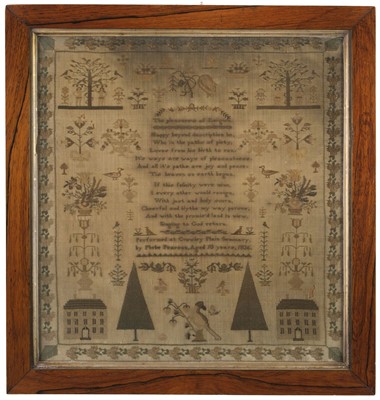 Lot 569 - Sampler. A needlework by Phebe Pearson, Crowley Plain Seminary, 1836, & 2 others