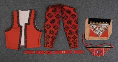 Lot 534 - Clothing. A Ukrainian linen smock, early 20th century, & other items