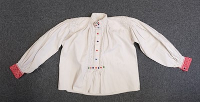 Lot 534 - Clothing. A Ukrainian linen smock, early 20th century, & other items