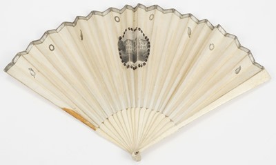 Lot 618 - Topographical Fan. Cardiff Castle, circa 1810