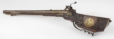 Lot 162 - Wheel-Lock Carbine. A fine Austrian wheel-lock carbine attributed to the 'Master of the Animal Head Scrolls'