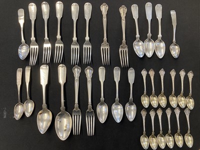 Lot 745 - American Silver. A mixed collection of silver, including 12 coffee spoons by Wood & Hughes