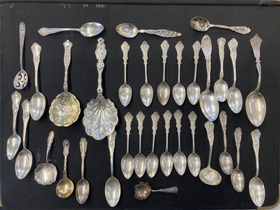 Lot 744 - American Silver. A mixed collection of silver spoons