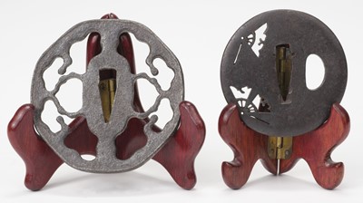 Lot 665 - Tsuba. Two Japanese iron tsuba