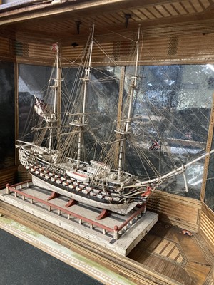 Lot 1 - Prisoner of War. A Napoleonic bone model three-masted ship of the line, circa 1800