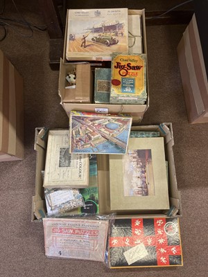 Lot 474 - Jigsaw Puzzles. A small collection of 55 jigsaw puzzles, mainly early 20th century