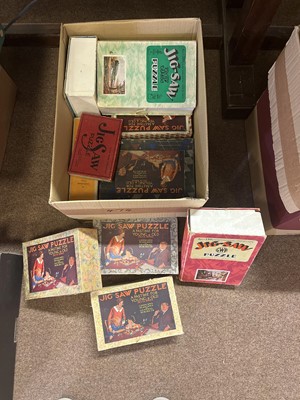 Lot 474 - Jigsaw Puzzles. A small collection of 55 jigsaw puzzles, mainly early 20th century