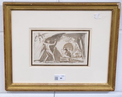 Lot 35 - Romney (George, 1734-1802). Miranda and Ferdinand playing chess in Prospero's cell