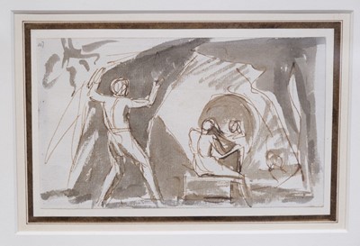 Lot 35 - Romney (George, 1734-1802). Miranda and Ferdinand playing chess in Prospero's cell