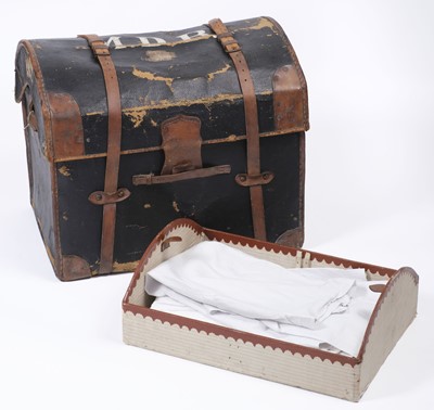 Lot 254 - WWI Nursing. A WWI trunk and nursing garments belonging to Royal Red Cross Nurse Majorie Bradford