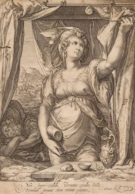 Lot 9 - Goltzius (Hendrik, 1558-1617). The Muse Erato, from the series The Nine Muses, 1592